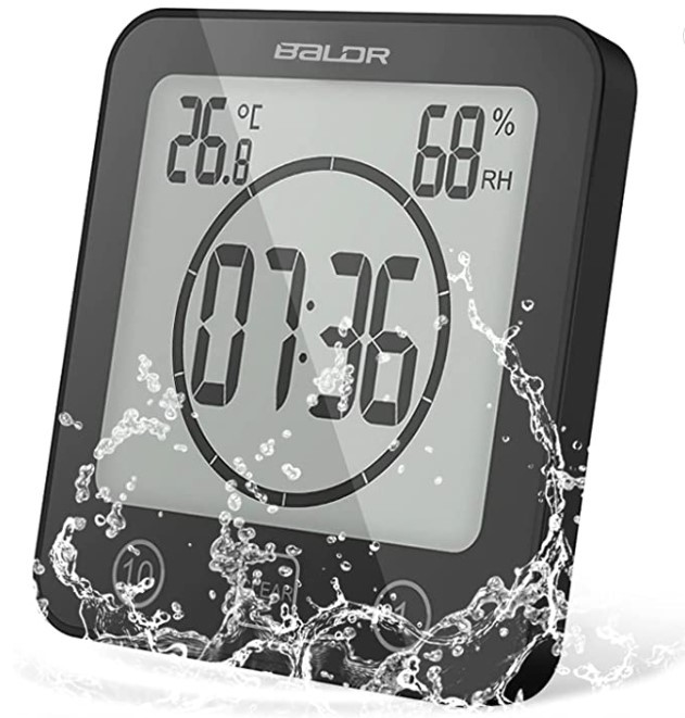 JIZZU Digitale lcd-wekker, smart digitale wekker, reiswekker met sluimerfunctie, 12/24 uur, timerfunctie, werkt op batterijen, voor slaapkamer, thuiskantoor, reizen, wit