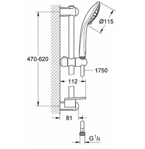 Grohe Euphoria Massage Doucheset 60 Cm