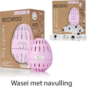 EcoEgg Was ei + Navulling - Wasparels - Lentebloesem - Geschikt voor gevoelige huid - Roze - 2 stuks