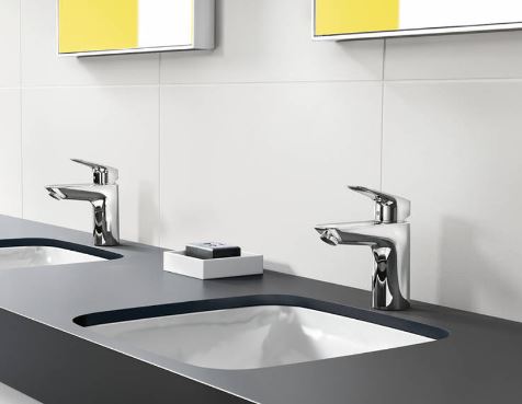 Hansgrohe Waterbesparende Mengkraan Geplaatst Wastafel