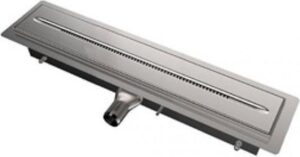 Aco WTW ShowerDrain douchegoot RVS m .vloerflens 800mm aansluiting links inbouw diepte 120mm kiwa
